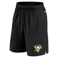 Short Pro Tech authentique noir des Penguins de Pittsburgh Fanatics pour hommes