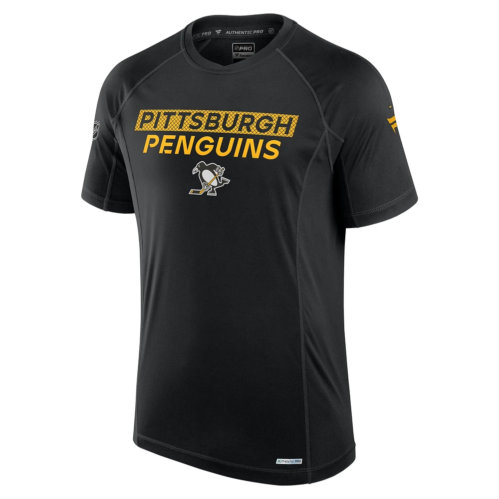 Men's Fanatics Black Pittsburgh Penguins Authentic Pro Tech T-Shirt