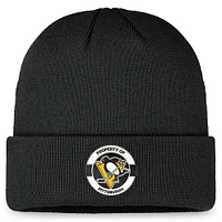 Bonnet en tricot à revers authentique Pro Training Camp des Penguins de Pittsburgh Fanatics pour hommes, noir