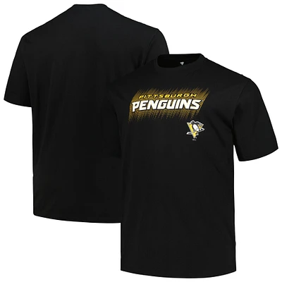 T-shirt noir Fanatics pour hommes des Penguins de Pittsburgh avec le mot-symbole Big & Tall