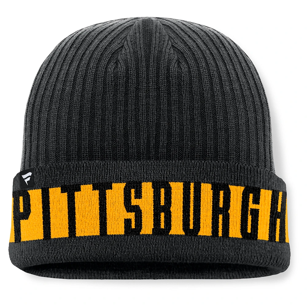 Men's Fanatics Black Pittsburgh Penguins Blueliner Cuffed Knit Hat