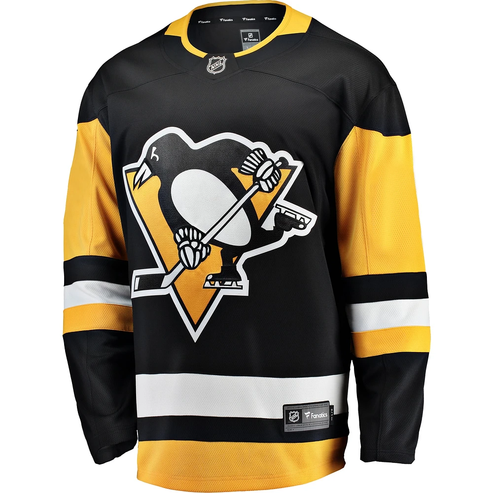 Maillot Breakaway Domicile Fanatics Noir des Penguins de Pittsburgh pour hommes