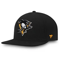 Casquette ajustée avec logo principal des Penguins de Pittsburgh pour homme Fanatics Branded noire