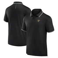 Polo noir Fanatics pour homme avec logo monochrome Front Office Move des Penguins de Pittsburgh