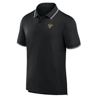 Polo noir Fanatics pour homme avec logo monochrome Front Office Move des Penguins de Pittsburgh