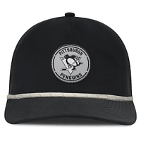 Men's Fanatics Black Pittsburgh Penguins Front Office Performance A-Frame Adjustable Hat