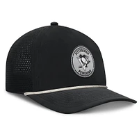 Men's Fanatics Black Pittsburgh Penguins Front Office Performance A-Frame Adjustable Hat