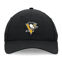 Men's Fanatics Black Pittsburgh Penguins Front Office Ripstop Adjustable Hat