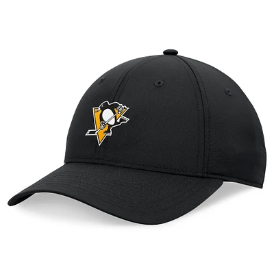 Men's Fanatics Black Pittsburgh Penguins Front Office Ripstop Adjustable Hat