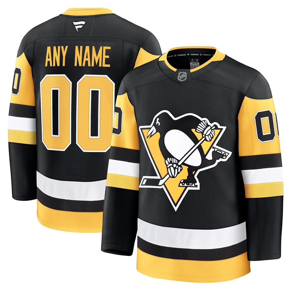 Maillot personnalisé haut de gamme pour homme Fanatics Black Pittsburgh Penguins Home