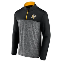 Men's Fanatics Black Pittsburgh Penguins Iconic Defender Quarter-Zip Jacket