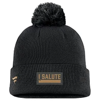 Men's Fanatics Black Pittsburgh Penguins Military Appreciation Cuffed Knit Hat with Pom