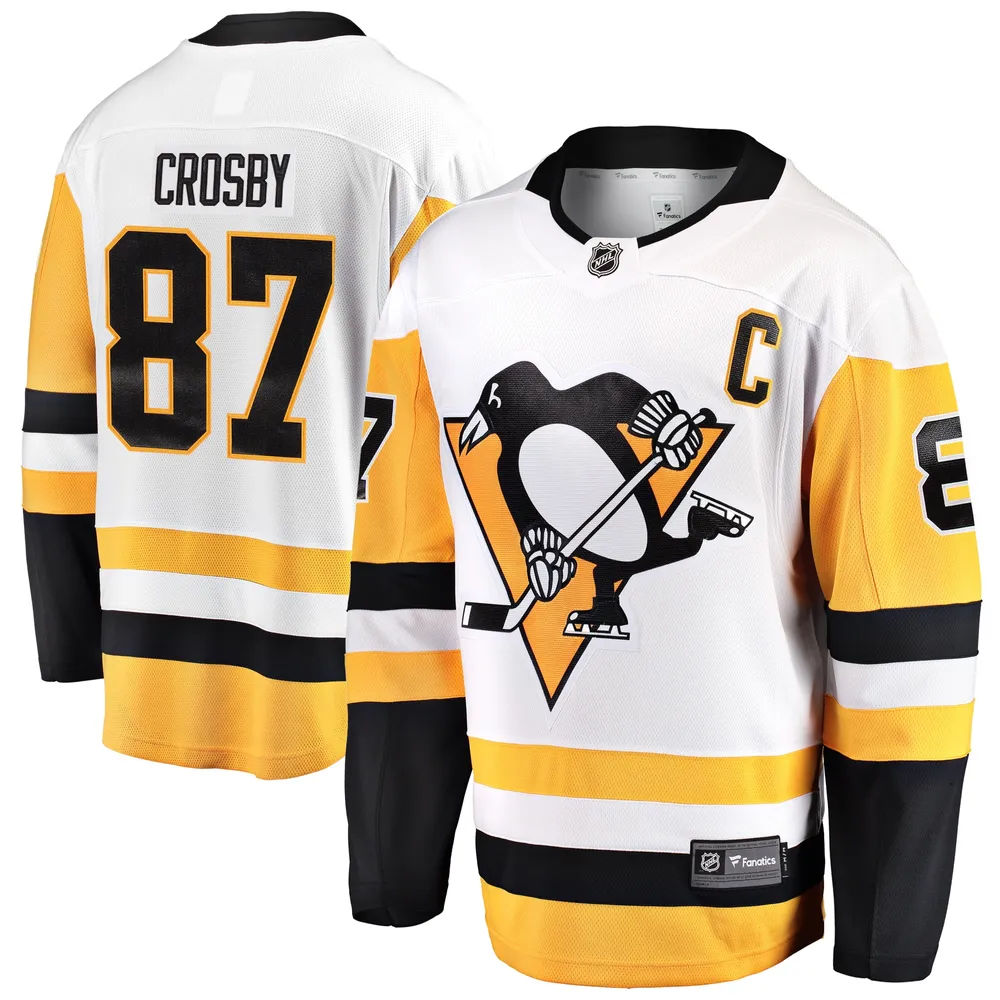 Sidney Crosby Pittsburgh Penguins Branded Captain Away Premier Breakaway Player Jersey - White Brazos