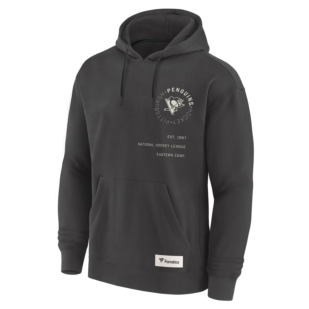 Men's Fanatics Charcoal Pittsburgh Penguins Future Ground Info Pullover Hoodie
