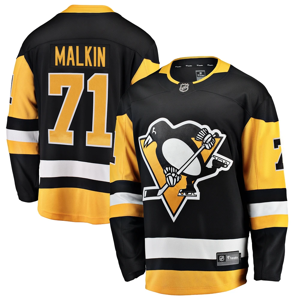 Fanatiques pour hommes de marque Evgeni Malkin Black Pittsburgh Penguins Breakaway - Maillot joueur