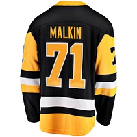 Maillot d'échappée à domicile noir des Penguins de Pittsburgh Fanatics Evgeni Malkin pour hommes