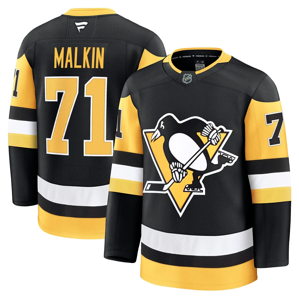 Maillot Premium à domicile noir Evgeni Malkin des Penguins de Pittsburgh pour hommes Fanatics