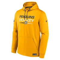 Sweat à capuche en polaire authentique Pro Fanatics Gold des Penguins de Pittsburgh pour homme