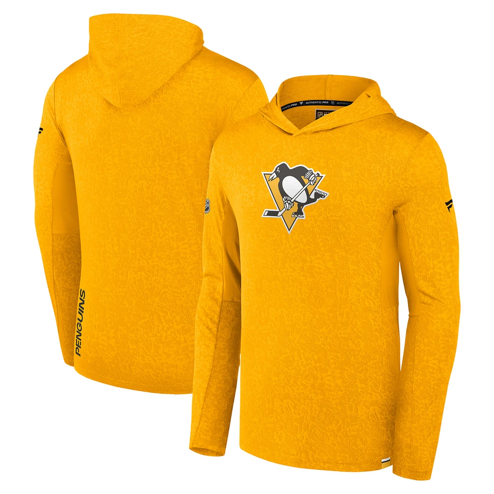 Sweat à capuche léger Fanatics Gold Pittsburgh Penguins Authentic Pro pour hommes