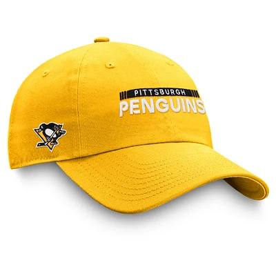 Casquette réglable pour hommes Fanatics Gold Pittsburgh Penguins Authentic Pro Rink