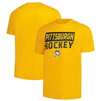 T-shirt Fanatics Gold pour homme avec inscription « Pittsburgh Penguins Serve »