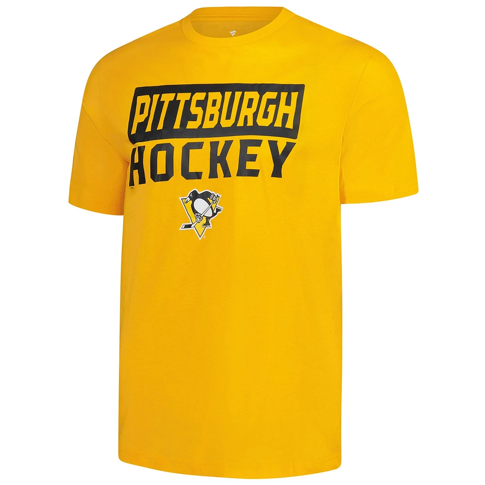 T-shirt Fanatics Gold pour homme avec inscription « Pittsburgh Penguins Serve »