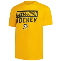 T-shirt Fanatics Gold pour homme avec inscription « Pittsburgh Penguins Serve »