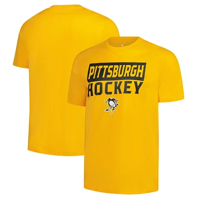 T-shirt Fanatics Gold pour homme avec inscription « Pittsburgh Penguins Serve »