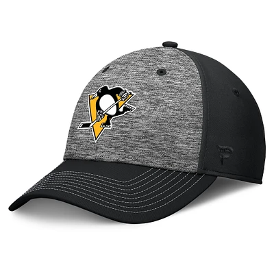 Casquette Fanatics pour homme gris/noir Pittsburgh Penguins Fundamental Top Shelf 2-Tone Flex