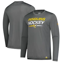 Men's Fanatics Gray Pittsburgh Penguins Authentic Pro Tech Long Sleeve T-Shirt