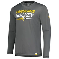 Men's Fanatics Gray Pittsburgh Penguins Authentic Pro Tech Long Sleeve T-Shirt