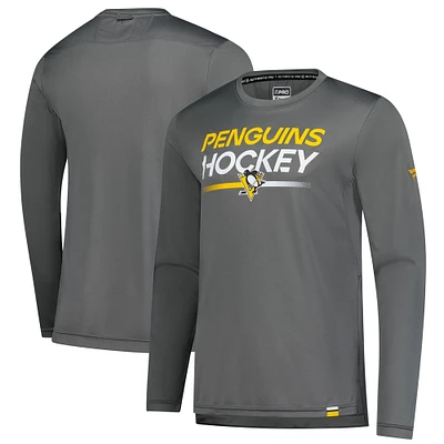 Men's Fanatics Gray Pittsburgh Penguins Authentic Pro Tech Long Sleeve T-Shirt