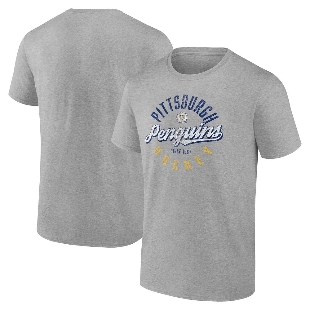 Men's Fanatics Gray Pittsburgh Penguins Emblem T-Shirt