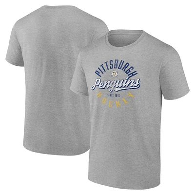 Men's Fanatics Gray Pittsburgh Penguins Emblem T-Shirt