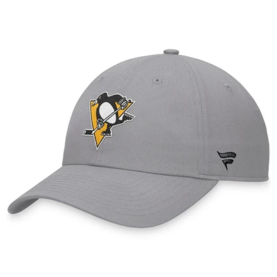 Casquette ajustable pour hommes Fanatics gris Pittsburgh Penguins Extra Time