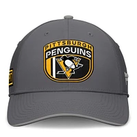 Casquette Fanatics grise pour homme Pittsburgh Penguins Home Ice Flex