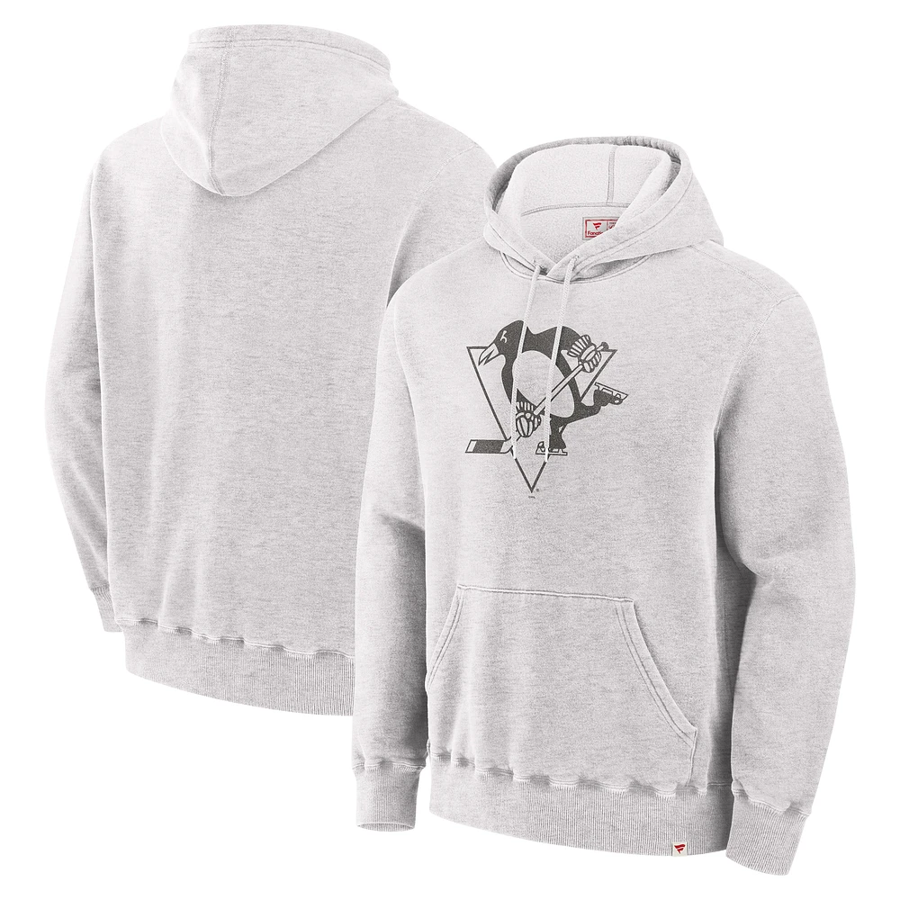 Sweat à capuche en polaire gris Fanatics Pittsburgh Penguins fabriqué au Canada pour hommes