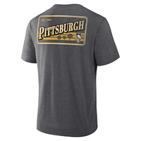 T-shirt tri-blend Fan Lanes des Penguins de Pittsburgh pour hommes, couleur anthracite chiné