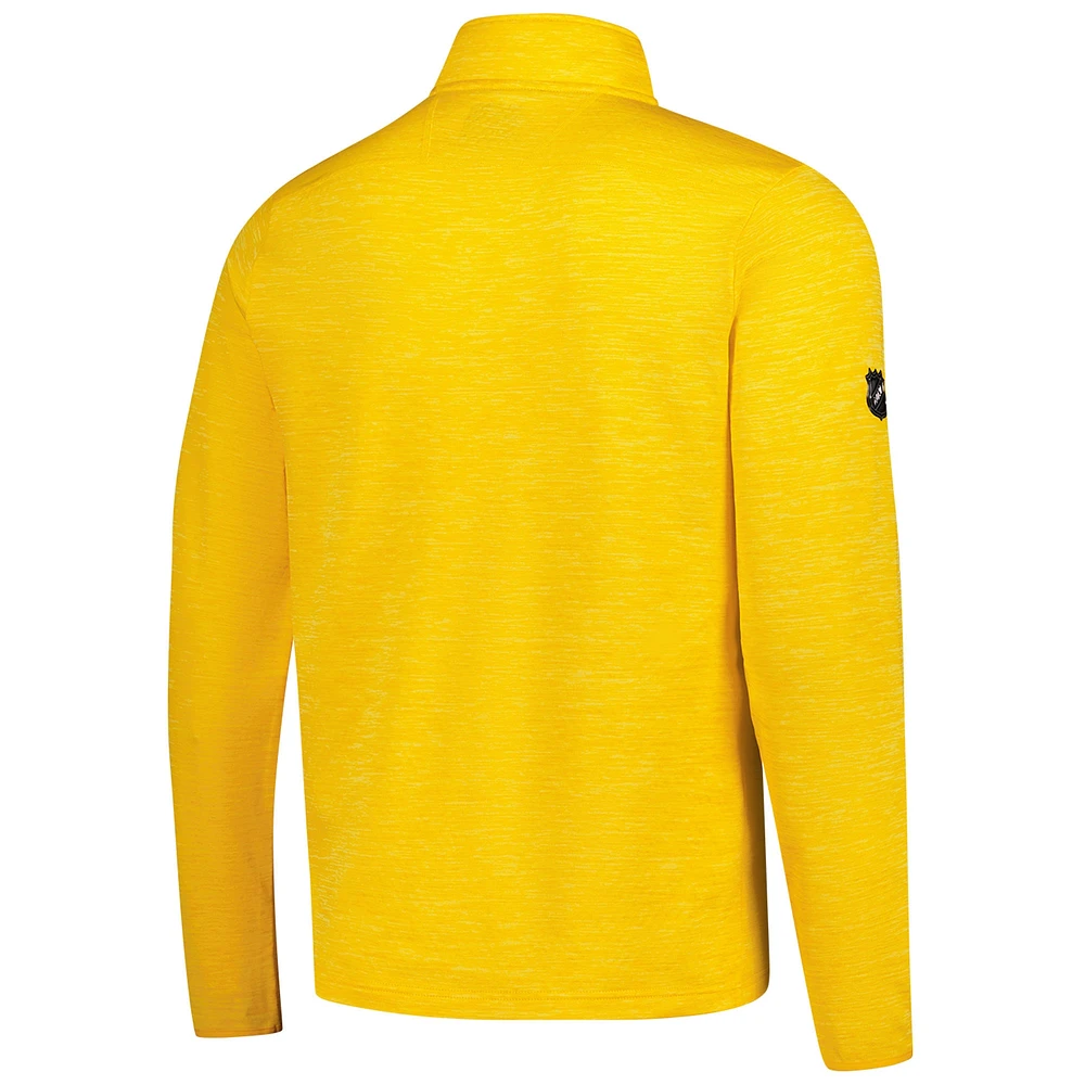 Pull léger à glissière quart de tour Fanatics Heather Gold Pittsburgh Penguins Authentic Pro pour hommes