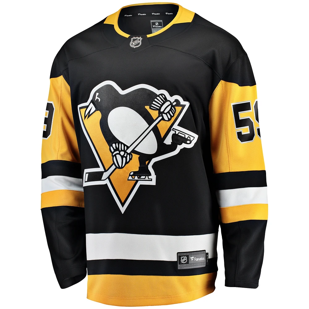 Maillot d'échappée à domicile noir des Penguins de Pittsburgh Fanatics Jake Guentzel pour hommes