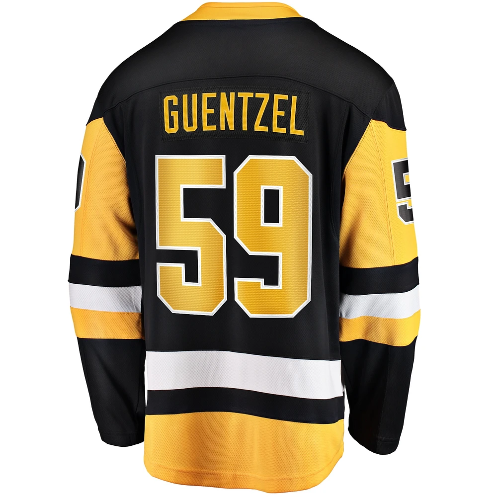 Maillot d'échappée à domicile noir des Penguins de Pittsburgh Fanatics Jake Guentzel pour hommes