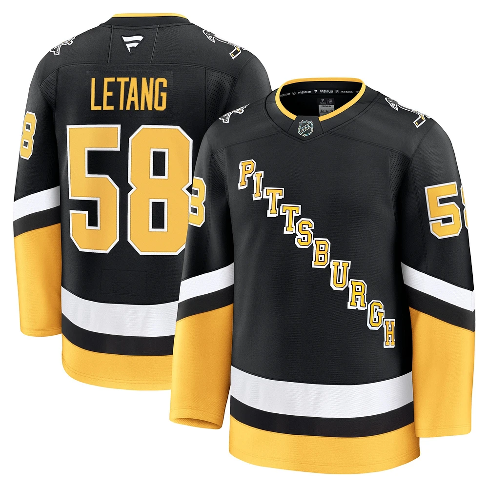 Maillot Premium Alternate Noir des Penguins de Pittsburgh Fanatics Kris Letang pour hommes