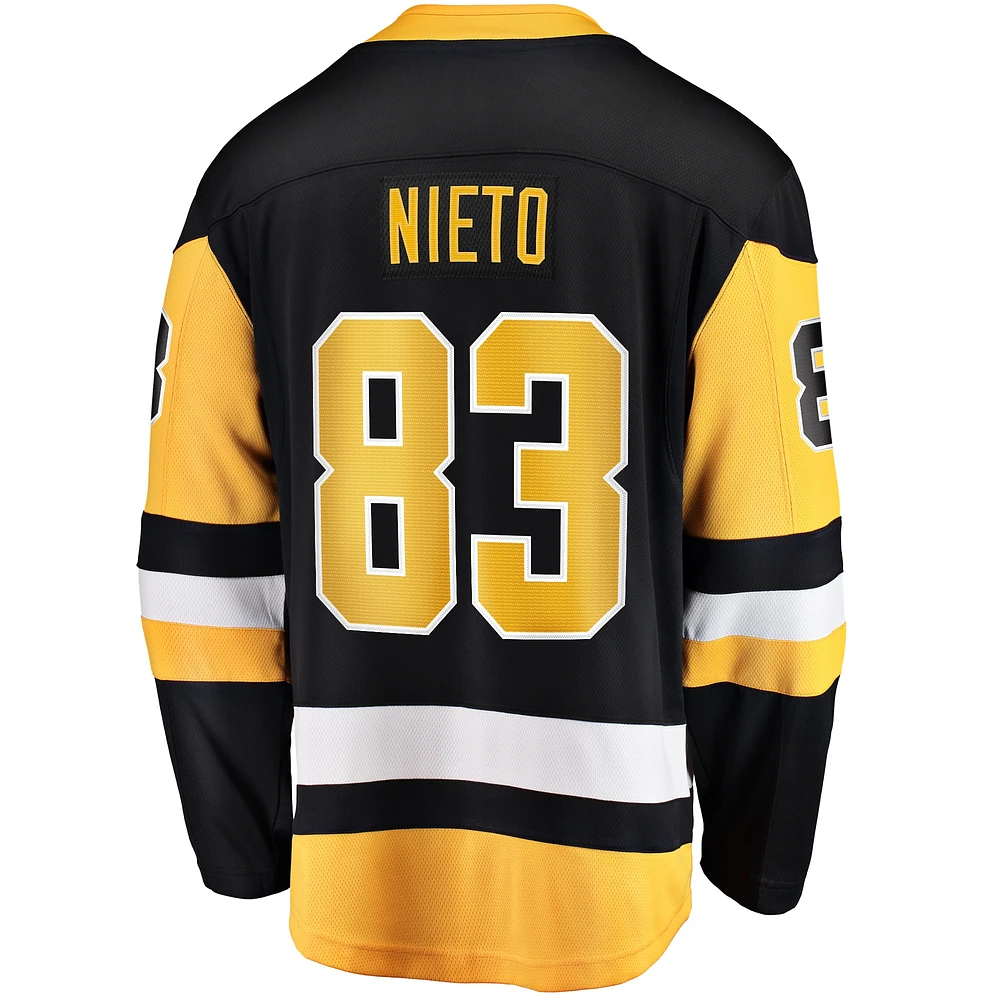 Maillot d'échappée à domicile Fanatics Matt Nieto pour hommes, noir, Pittsburgh Penguins