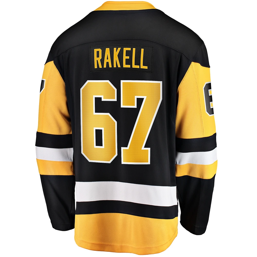 Maillot de joueur échappé à domicile des Penguins Pittsburgh Fanatics Rickard Rakell pour hommes, noir