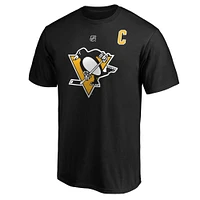 Men's Fanatics Sidney Crosby Black Pittsburgh Penguins Big & Tall Captain Patch Name Number T-Shirt