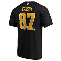 Men's Fanatics Sidney Crosby Black Pittsburgh Penguins Big & Tall Captain Patch Name Number T-Shirt