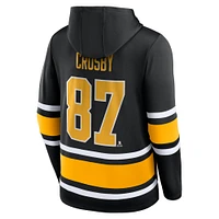 Men's Fanatics Sidney Crosby Black Pittsburgh Penguins Name & Number Lace-Up Pullover Hoodie