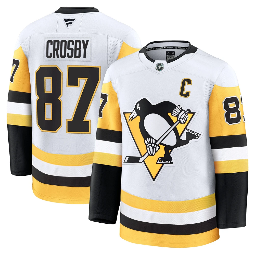 Maillot extérieur Premium blanc Sidney Crosby des Penguins de Pittsburgh pour hommes Fanatics