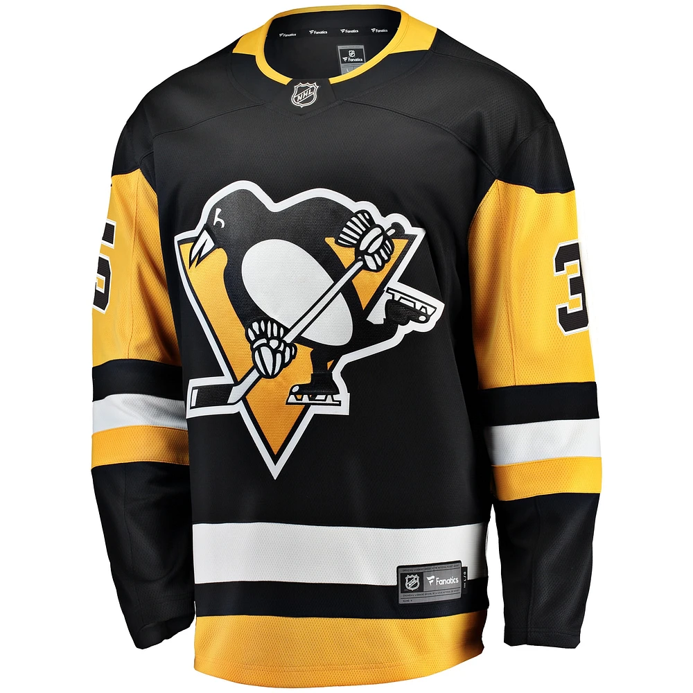 Fanatics pour hommes Tristan Jarry noir Pittsburgh Penguins Home Breakaway Player Maillot