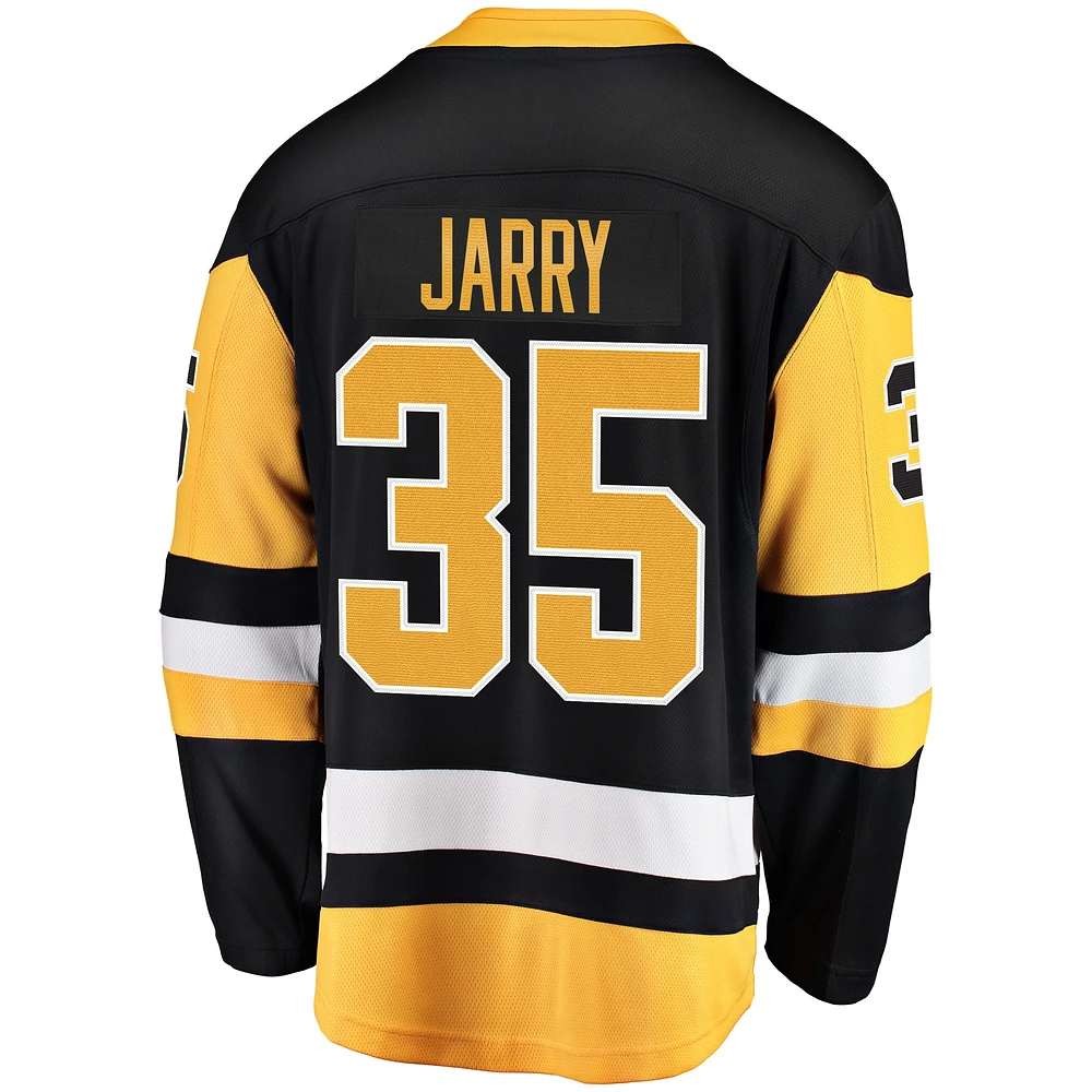 Fanatics pour hommes Tristan Jarry noir Pittsburgh Penguins Home Breakaway Player Maillot